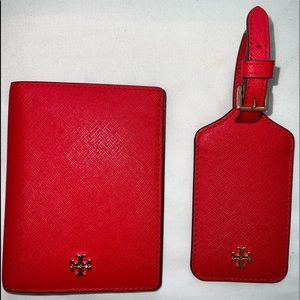 Tory Burch Leather Passport Holder and Luggage Tag